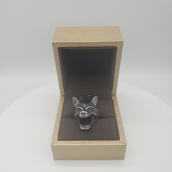 945- Handmade Men's Ring Bottle Opener Wolf NWT - Picture 2 of 10